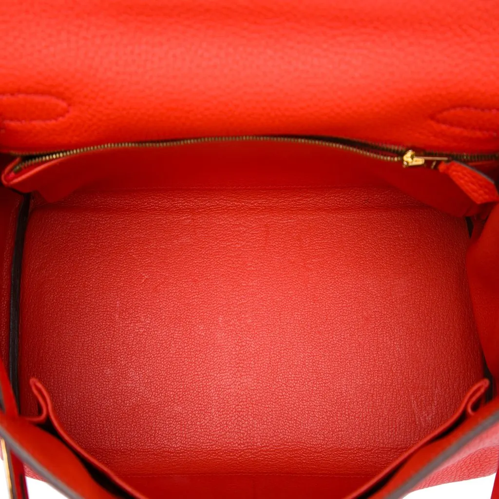 Hermès Clemence Kelly II Retourne 28 Orange Leather Very good - Model View
