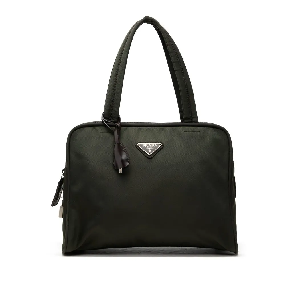 Prada Tessuto Handbag Black Polyamide Good - Front View