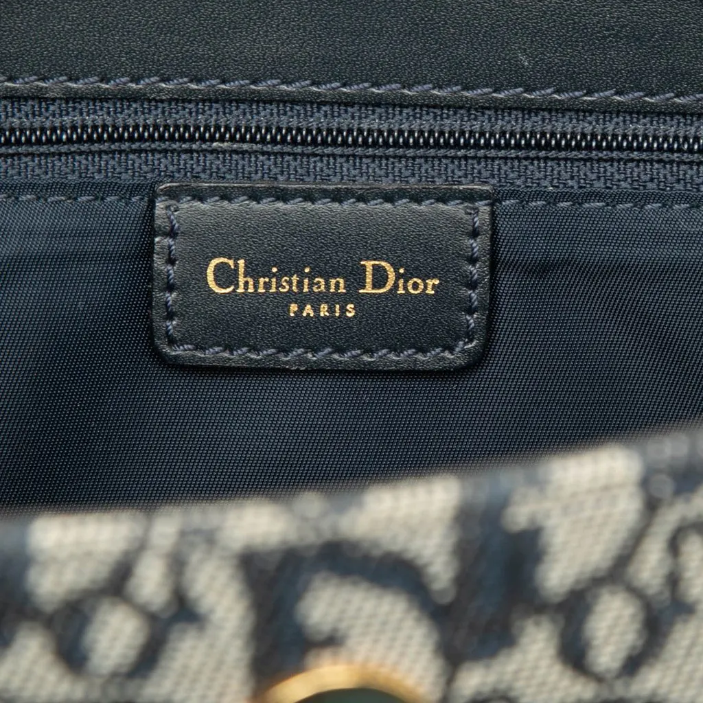 Dior Diorissimo Trotter Canvas Saddle Shoulder Bag Blue Canvas Good - Box View