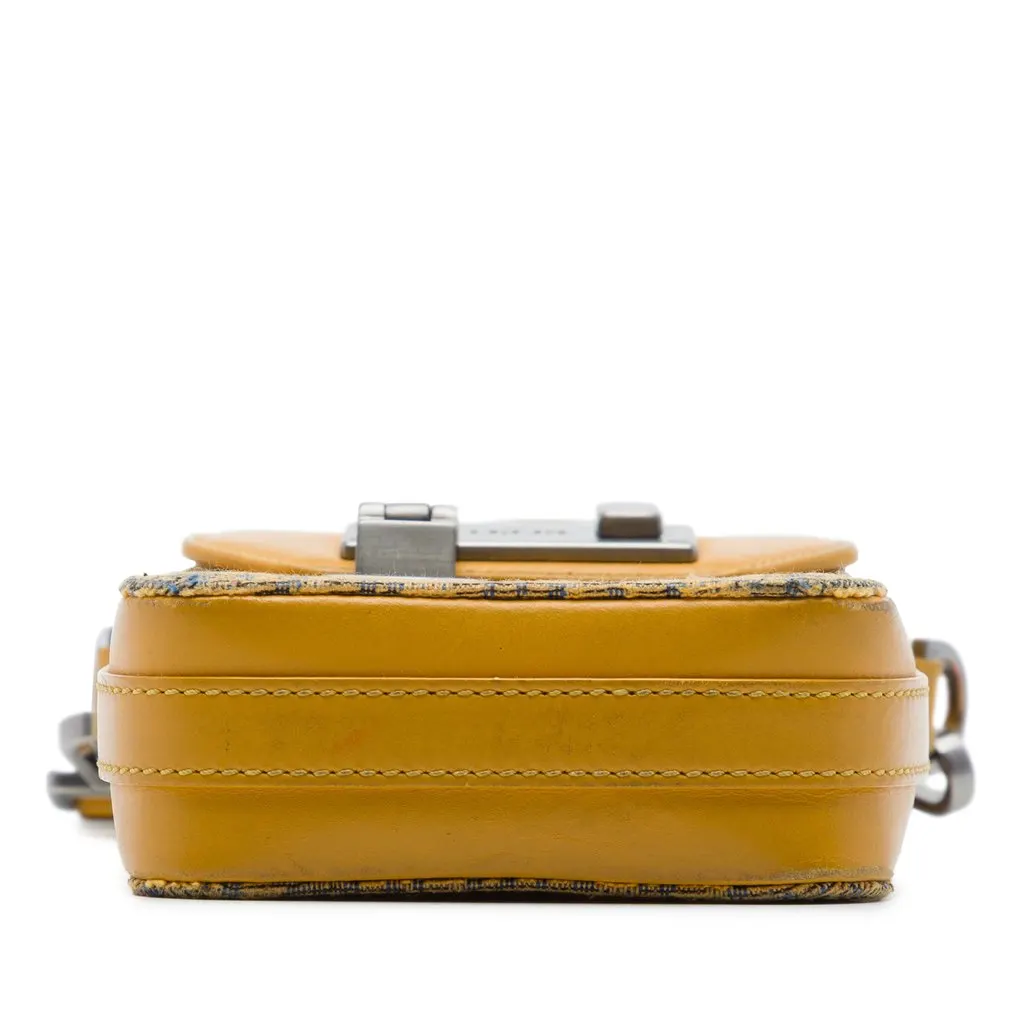 Dior Oblique Jacquard Lock Phone Holder Crossbody Yellow Jacquard Very good - Inside View