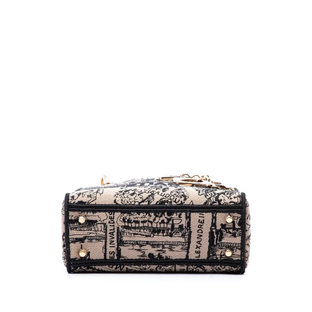 Dior Mini Embroidered Canvas Plan de Paris Lady D Lite Beige Canvas Very good - Inside View