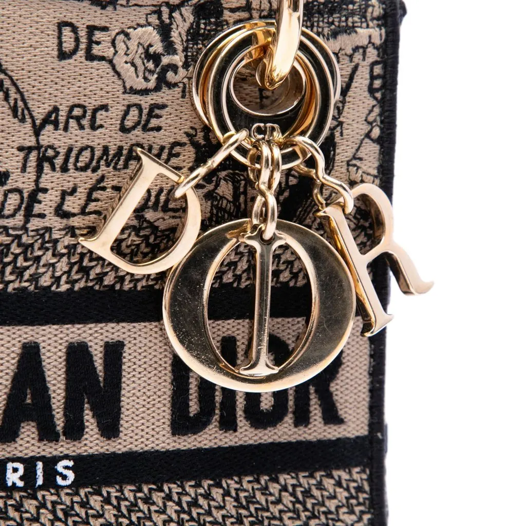 Dior Mini Embroidered Canvas Plan de Paris Lady D Lite Beige Canvas Very good - Box View