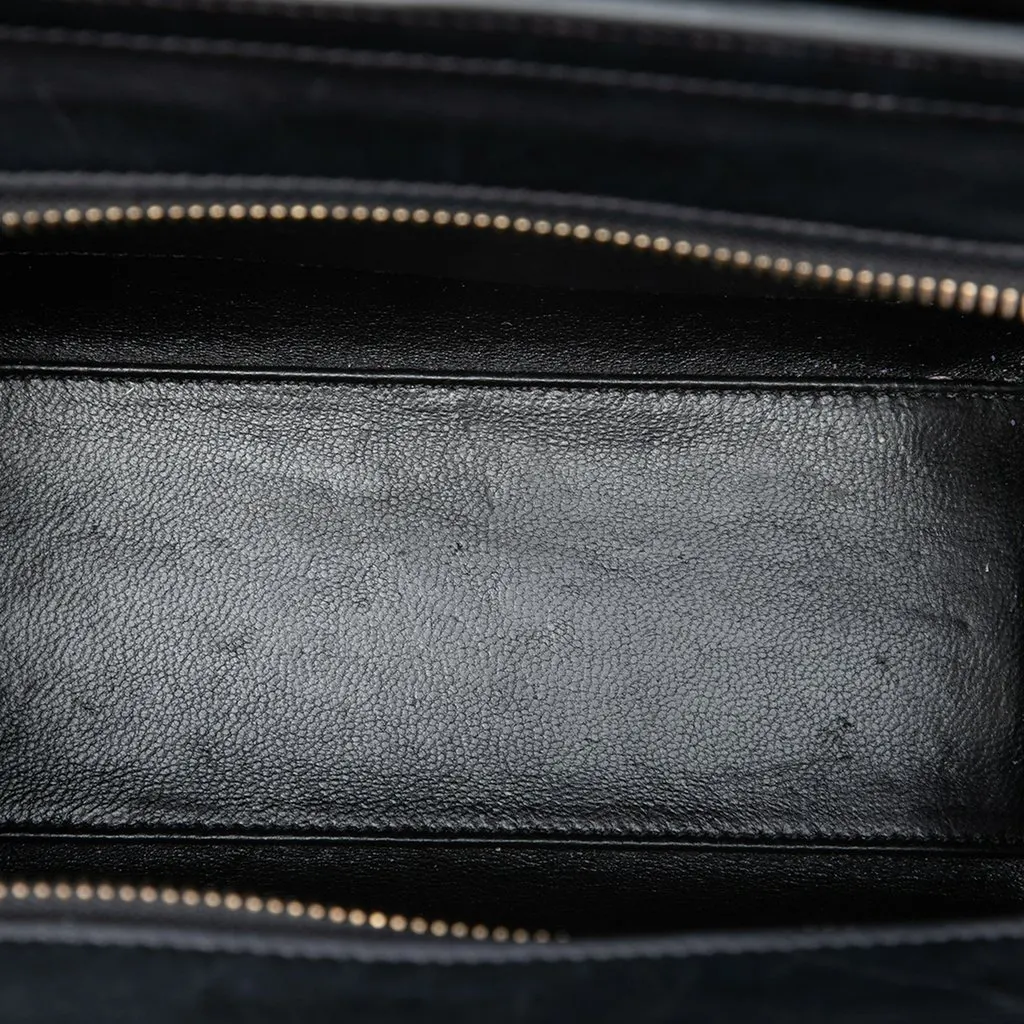 Celine Nano Tricolor Nubuck and Drummed Calfskin Luggage Tote White Leather Good - Model View