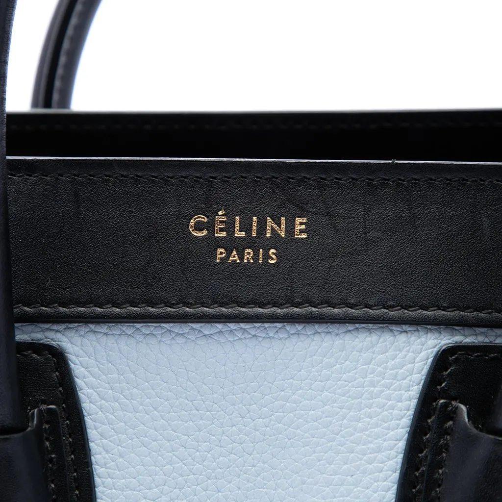 Celine Nano Tricolor Nubuck and Drummed Calfskin Luggage Tote White Leather Good - Box View