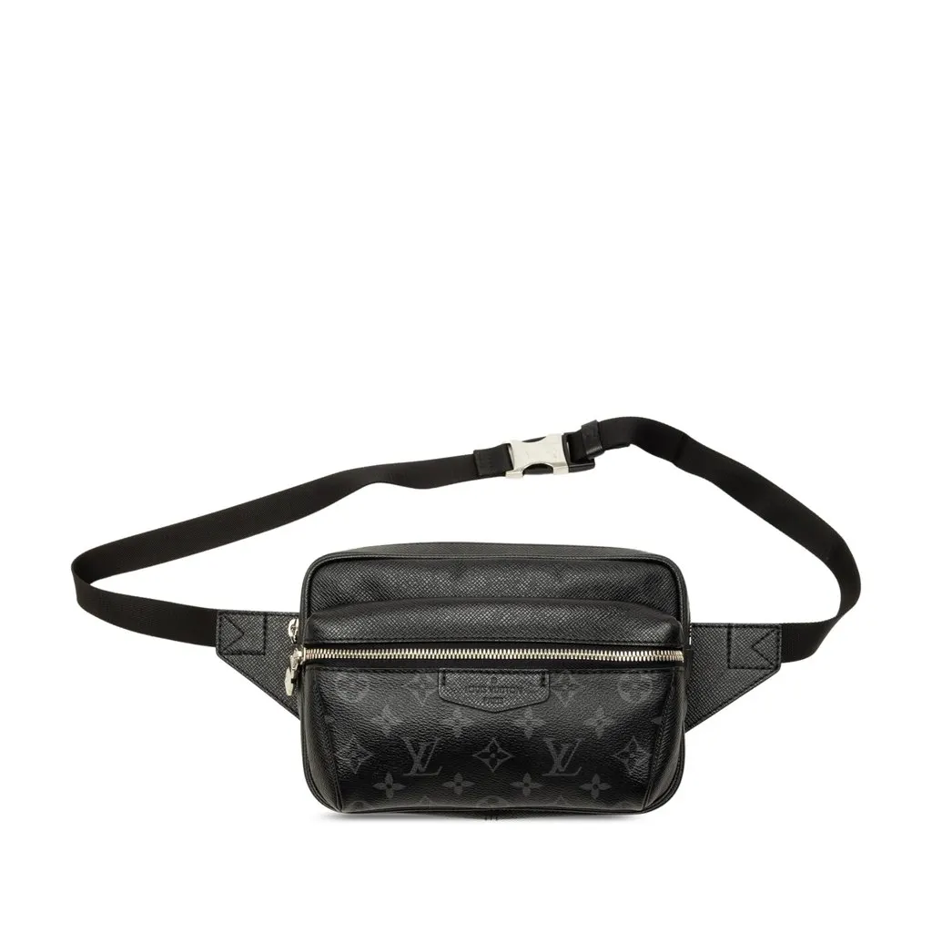 Louis Vuitton Monogram Eclipse Taigarama Outdoor Bumbag Black Canvas Good - Front View