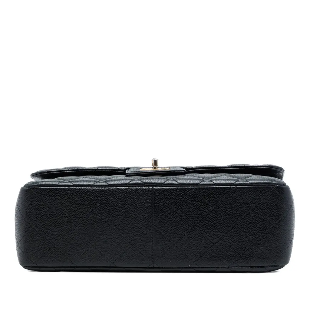 Chanel Jumbo Classic Caviar Double Flap Black Leather Very good - Inside View