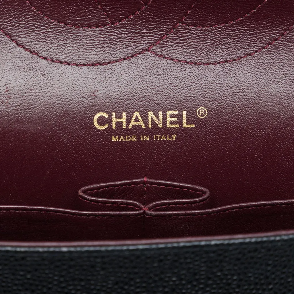 Chanel Jumbo Classic Caviar Double Flap Black Leather Very good - Box View