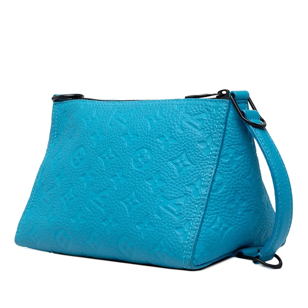 Louis Vuitton Monogram Taurillon Triangle Messenger Blue Leather Very good - Back View