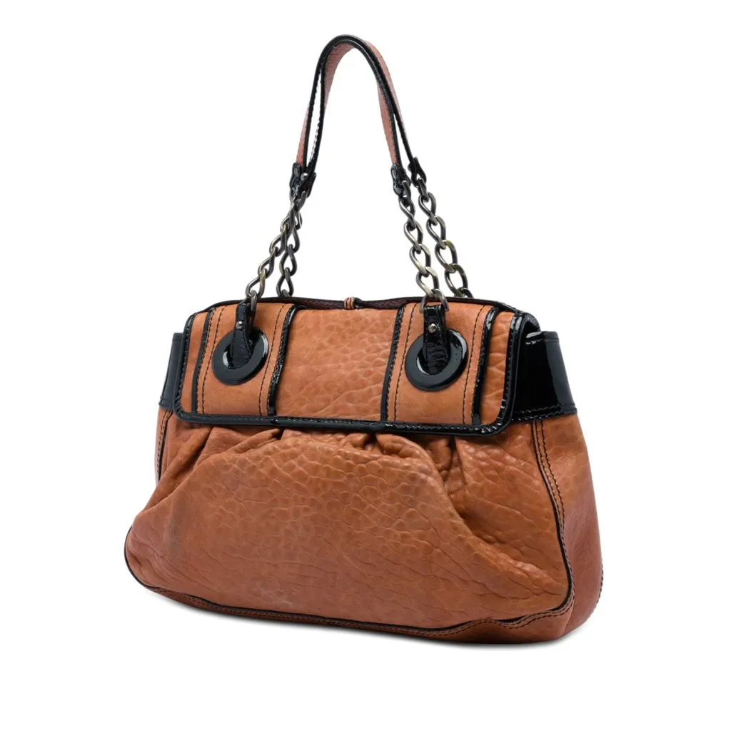 Fendi Medium Leather B Bag Top Handle Bag Brown Leather Very good - Back View
