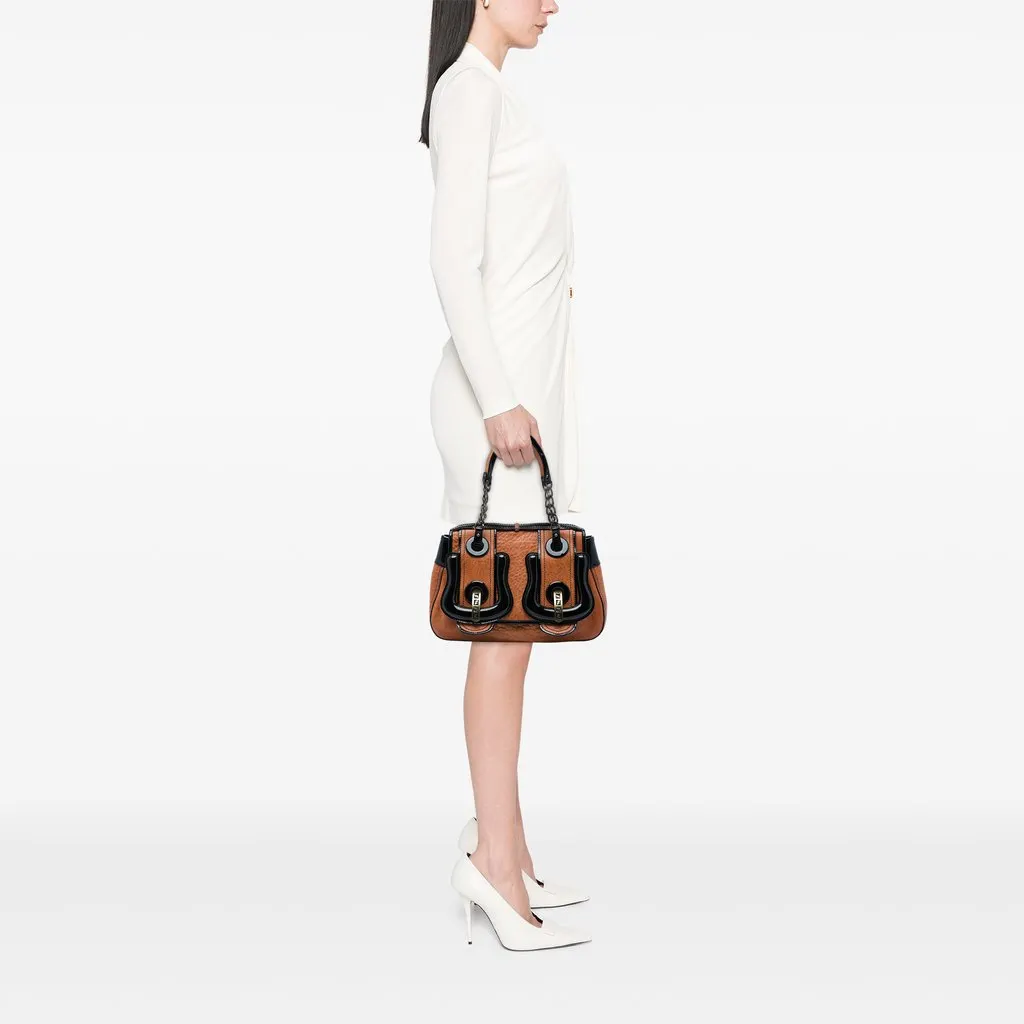 Fendi Medium Leather B Bag Top Handle Bag Brown Leather Very good - Box View