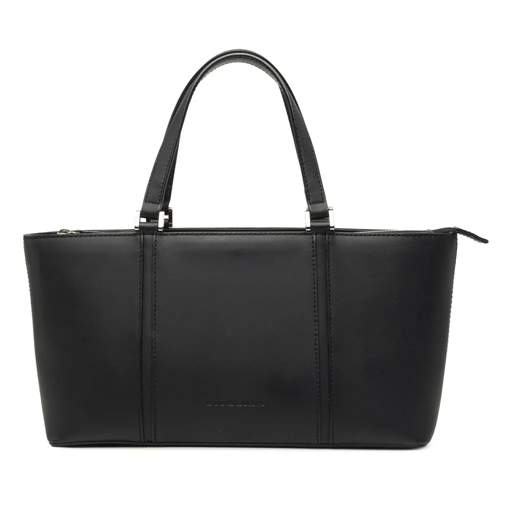 Burberry Leather Tote Black Leather Very good - Front View