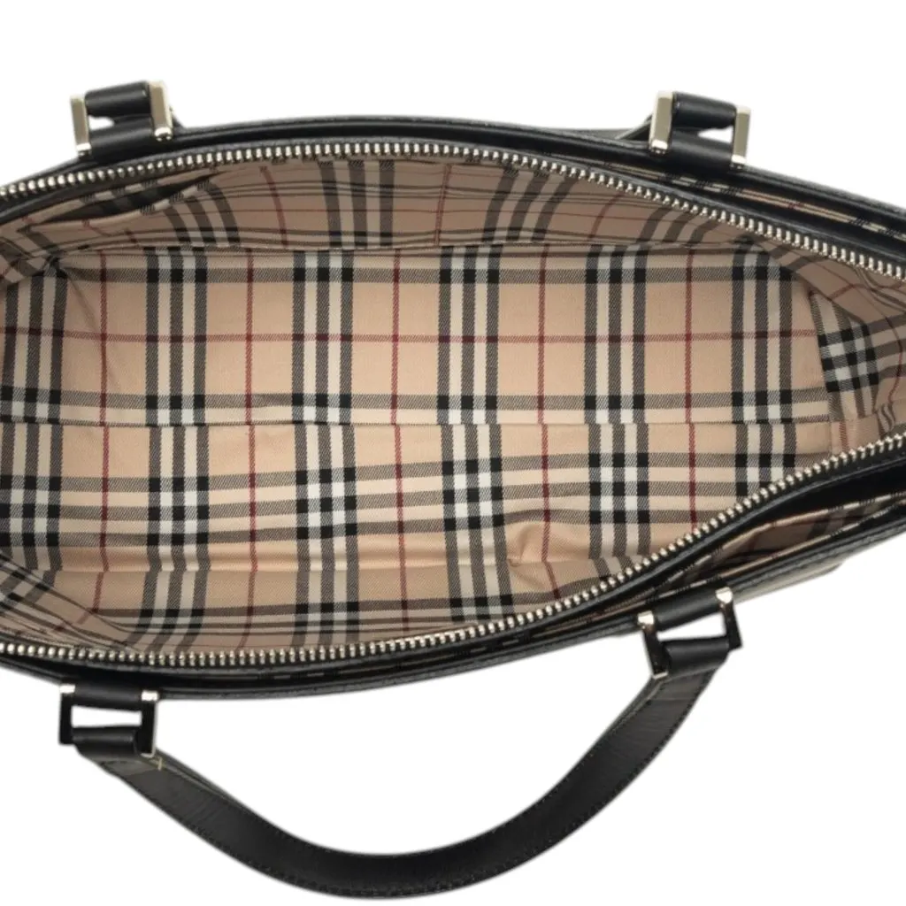 Burberry Leather Tote Black Leather Very good - Model View