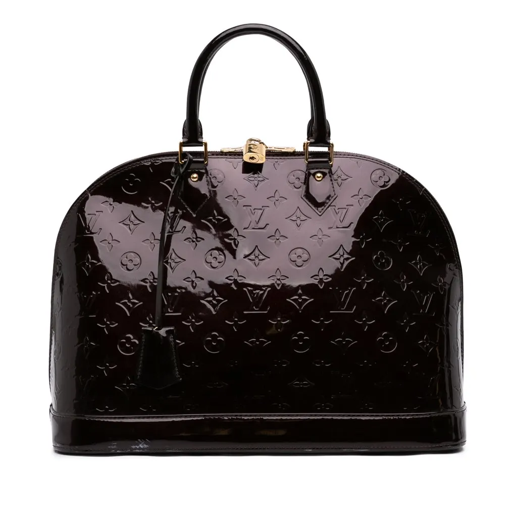 Louis Vuitton Monogram Vernis Alma GM Purple Leather Very good - Front View