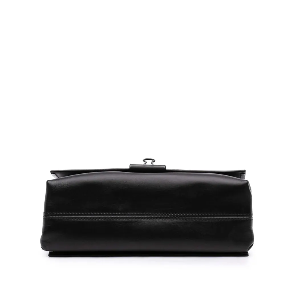 Off-White Embossed Leather Diag Binder Clip Flap Black Leather Very good - Inside View