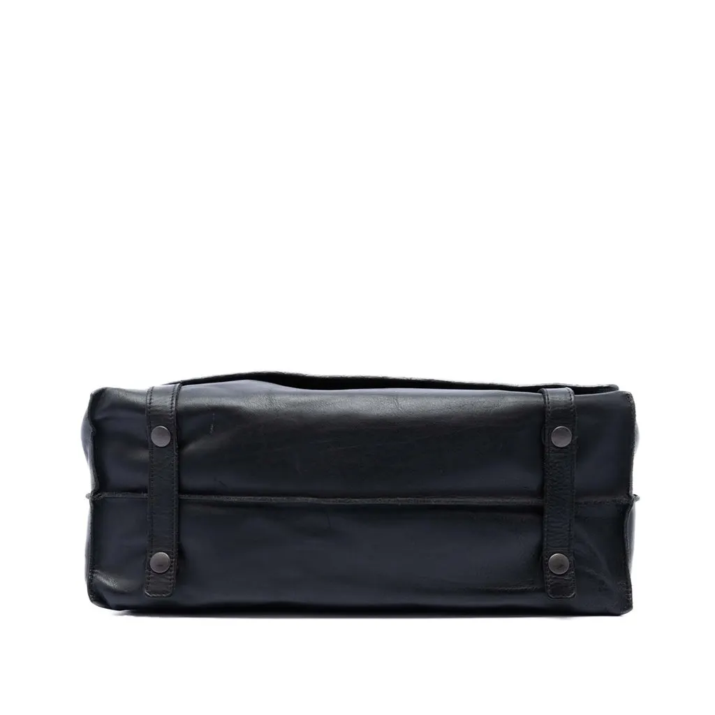 Bottega Veneta Intrecciato Trimmed Nappa Messenger Bag Black Leather Very good - Inside View