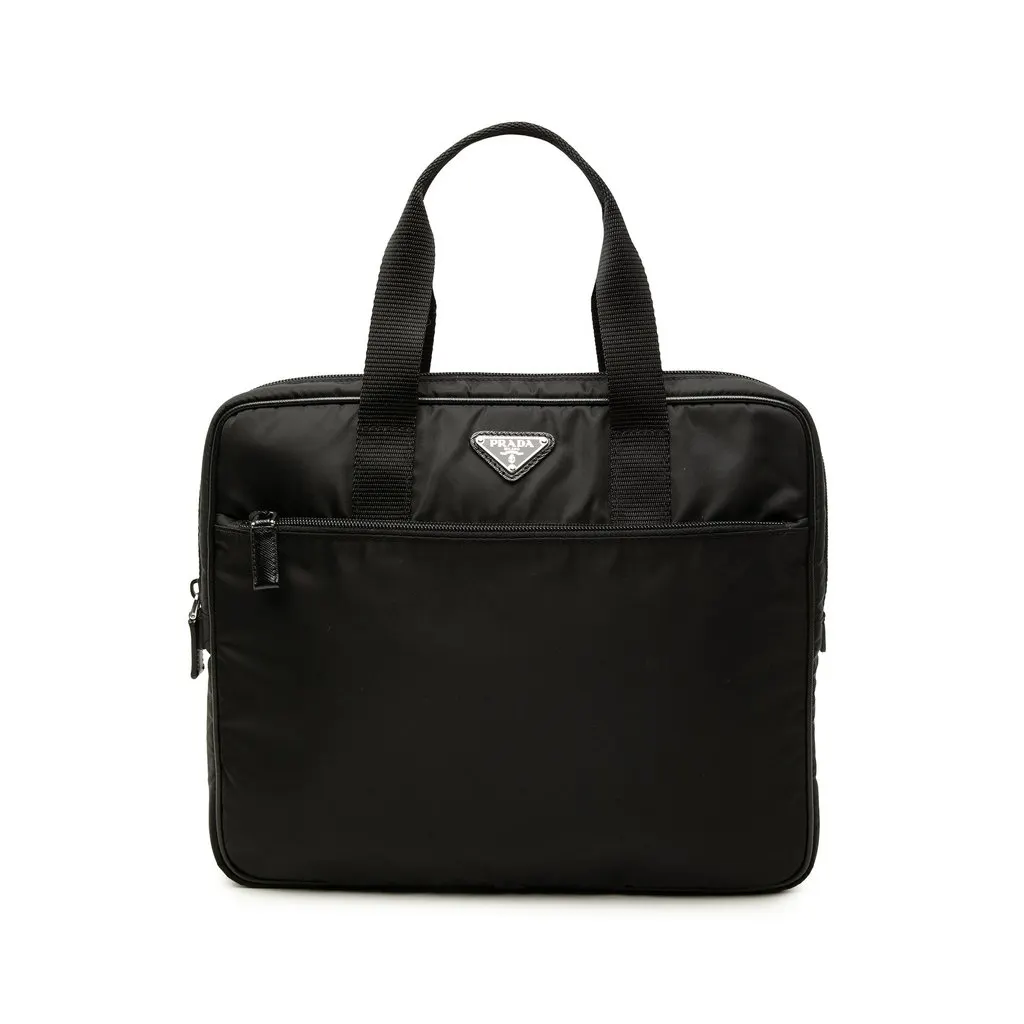 Prada Tessuto Business Bag Black Very good - Front View