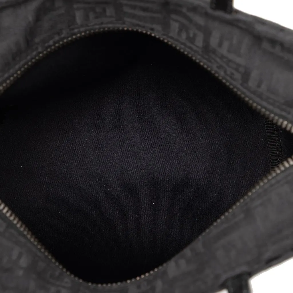 Fendi Mini Zucchino Canvas Handbag Black Very good - Model View