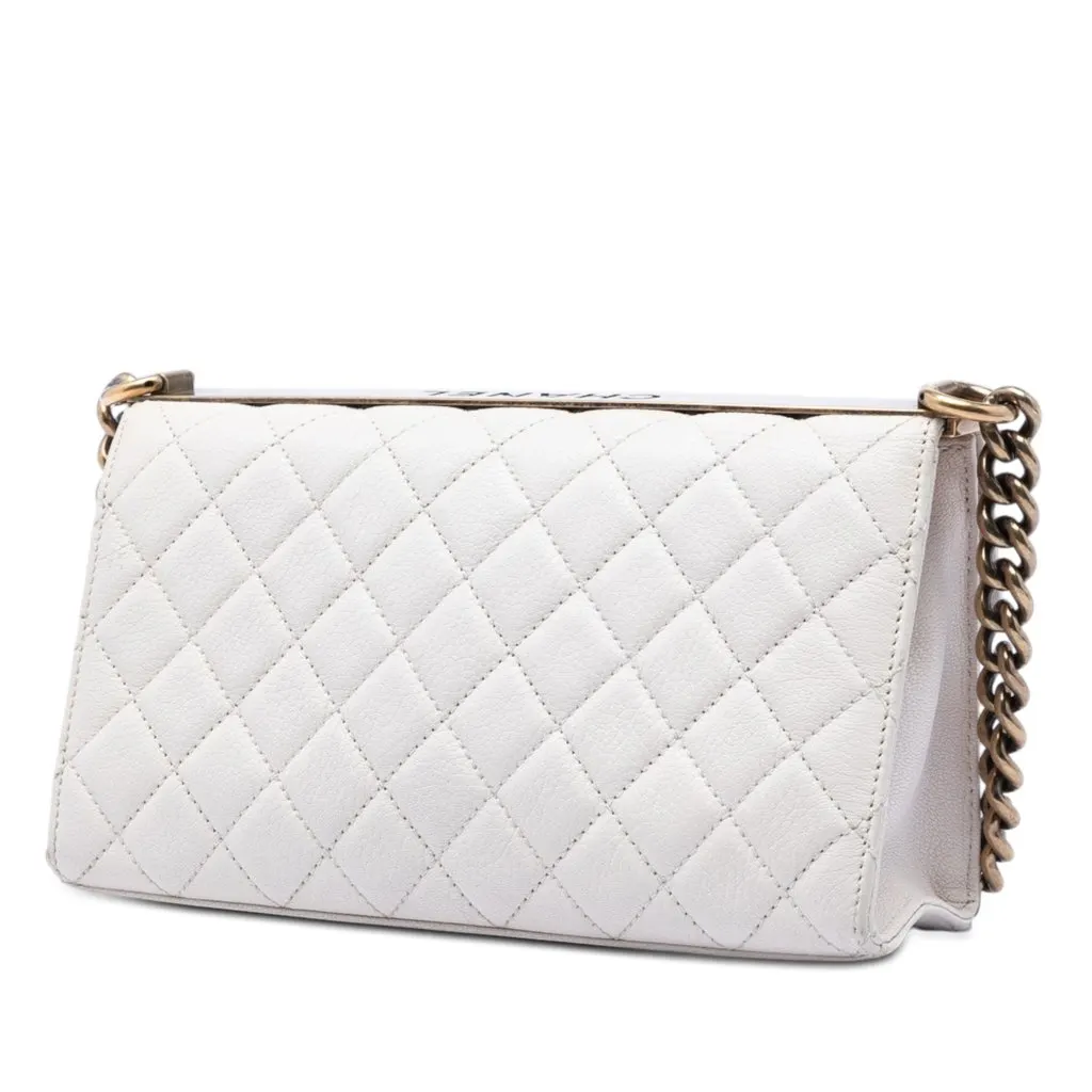 Chanel Medium Quilted Goatskin Reissue 2.55 Rita Flap White Leather Very good - Back View