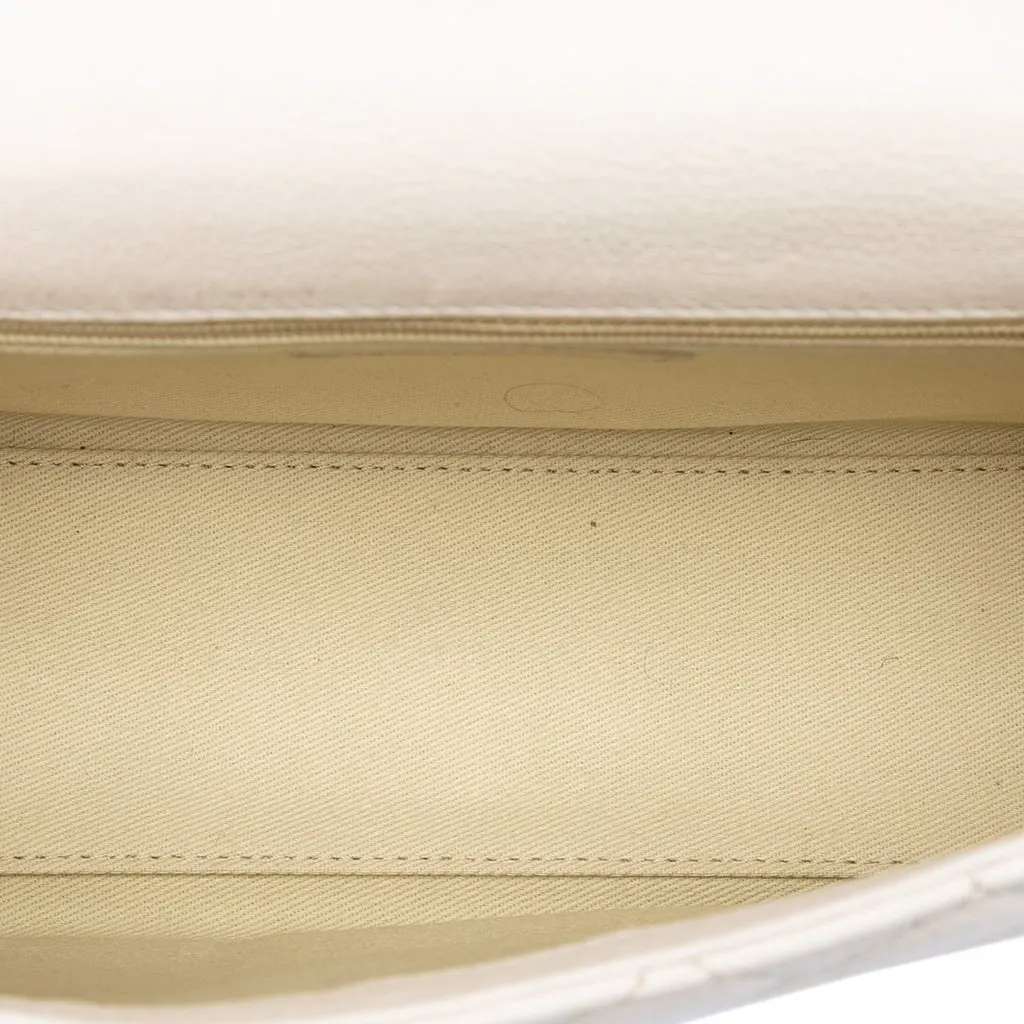 Chanel Medium Quilted Goatskin Reissue 2.55 Rita Flap White Leather Very good - Model View