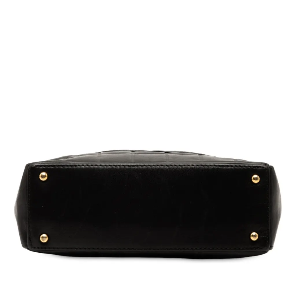 Chanel CC Chocolate Bar Lambskin Shoulder Bag Black Leather Very good - Inside View
