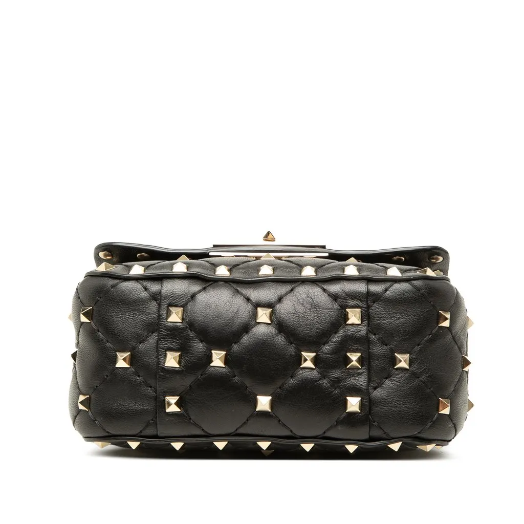 Valentino Micro Nappa Rockstud Spike Satchel Black Leather Very good - Inside View