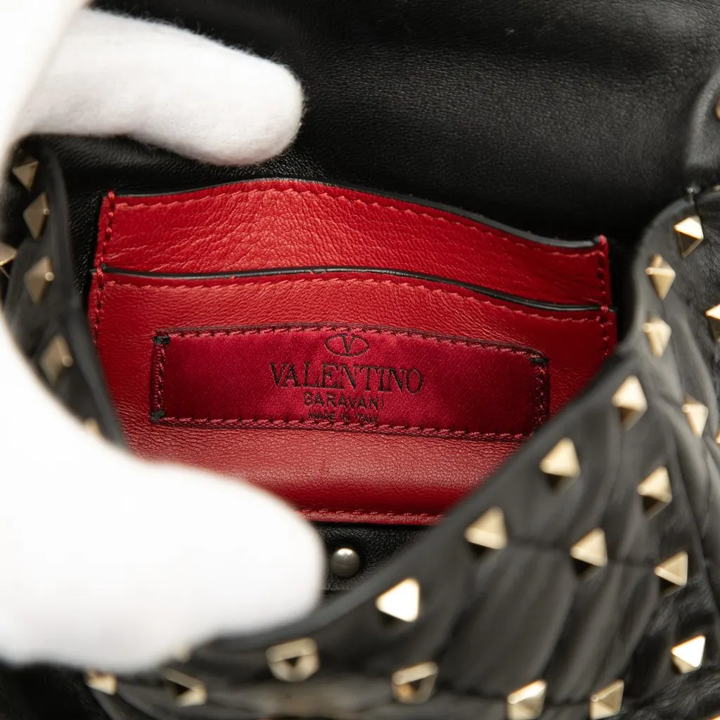 Valentino Micro Nappa Rockstud Spike Satchel Black Leather Very good - Box View
