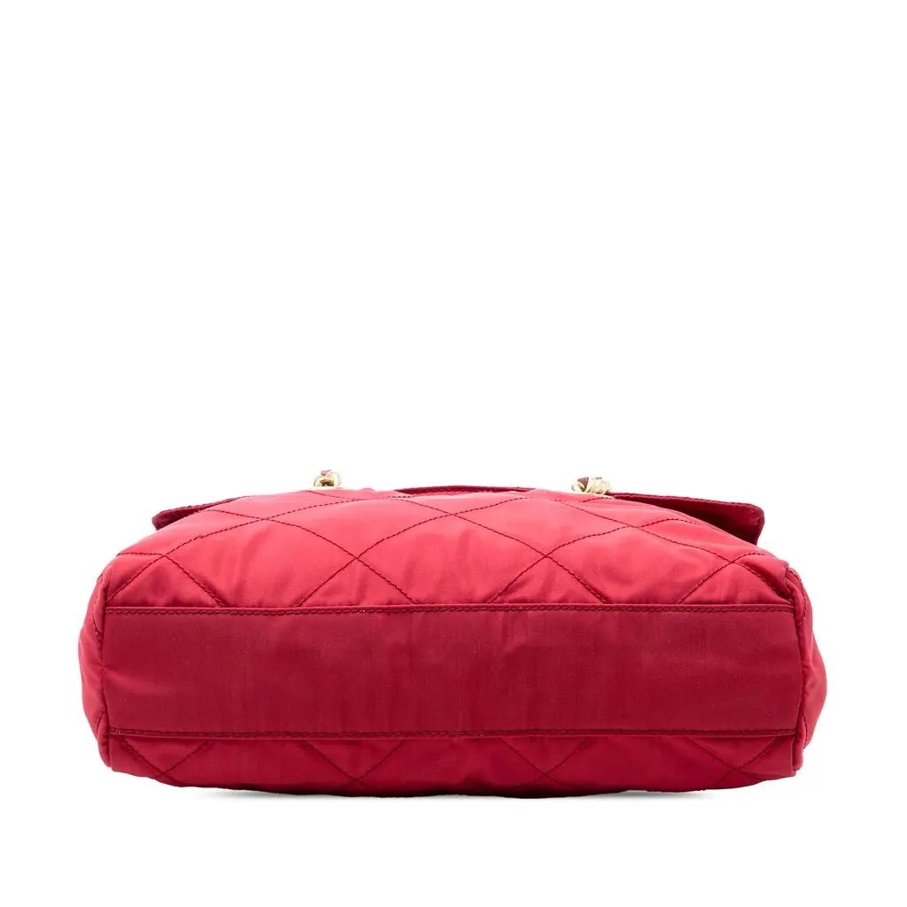 Prada Impuntu Tessuto Chain Shoulder Bag Red Very good - Inside View