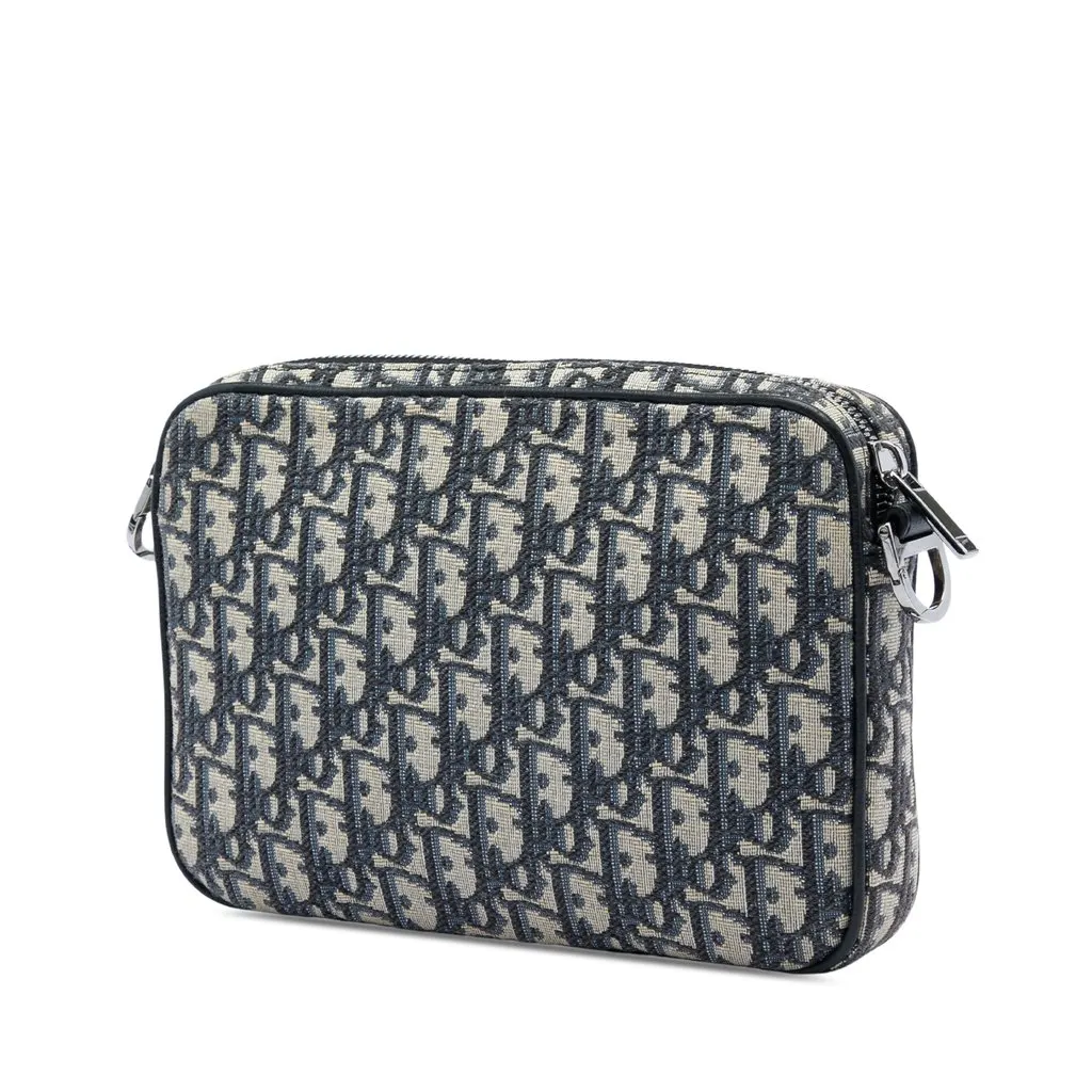 Dior Oblique Canvas Saddle Triple Pouch Blue Very good - Back View