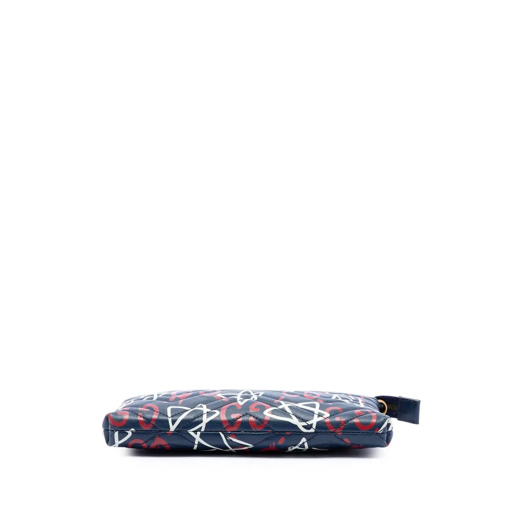 Gucci Mini GG Marmont Matelasse Calfskin Gucci Ghost Wallet On Chain Blue Leather Very good - Inside View