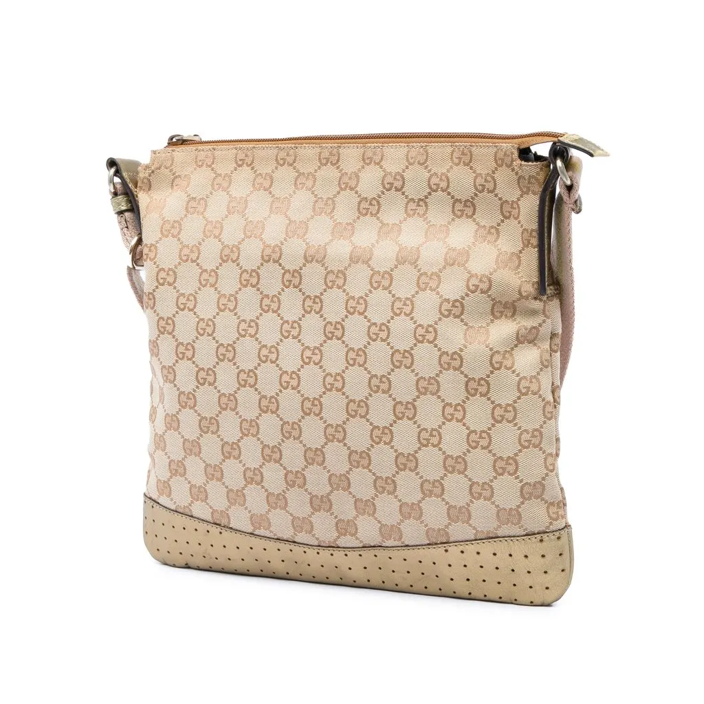Gucci GG Canvas Web Crossbody Beige Good - Back View