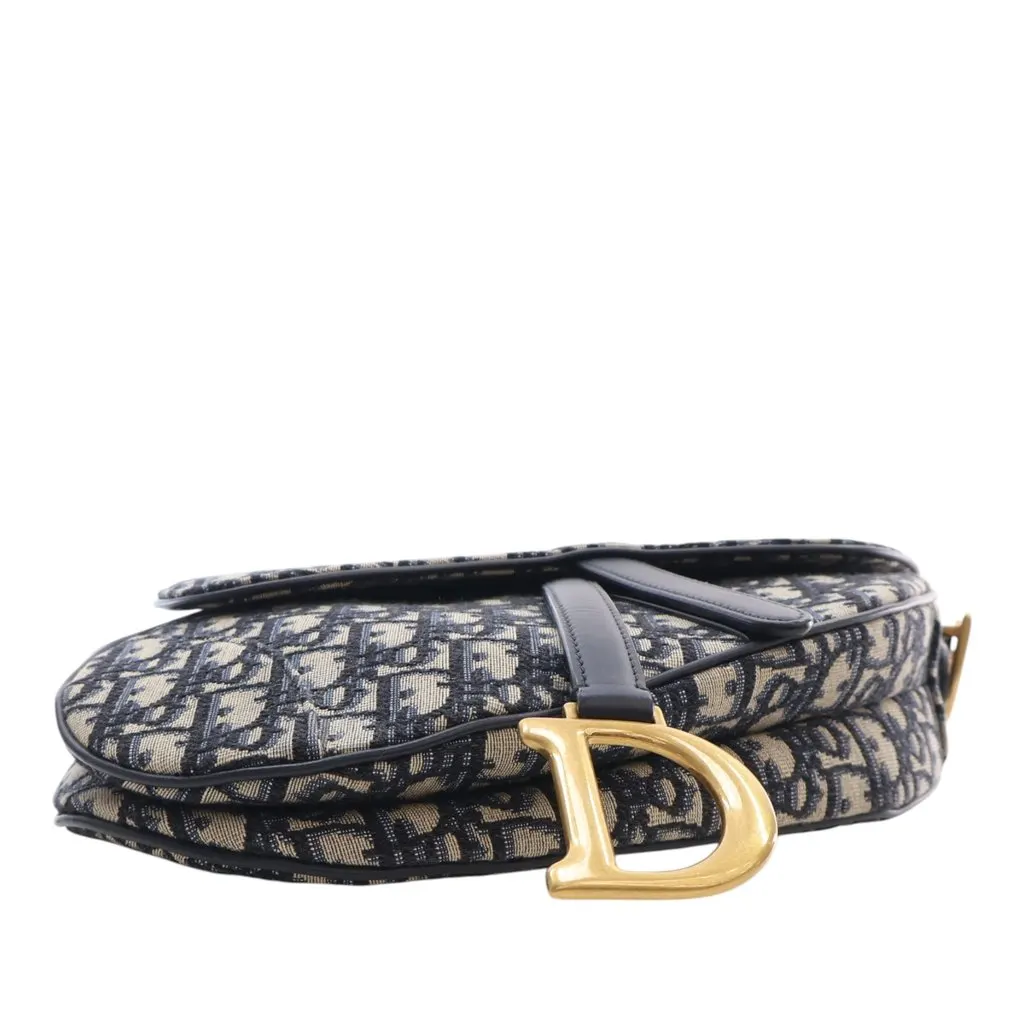 Dior Oblique Canvas Saddle Bag Blue Very good - Box View