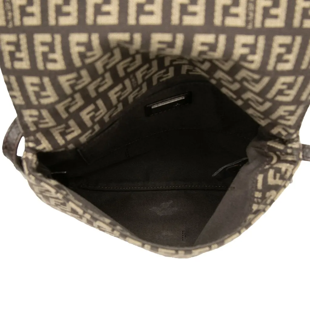 Fendi Zucchino Canvas Crossbody Brown Very good - Model View
