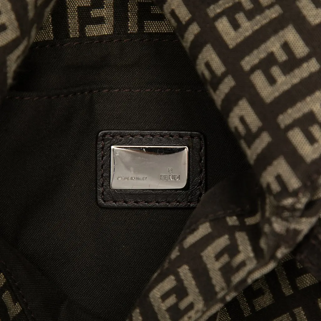 Fendi Zucchino Canvas Crossbody Brown Very good - Box View