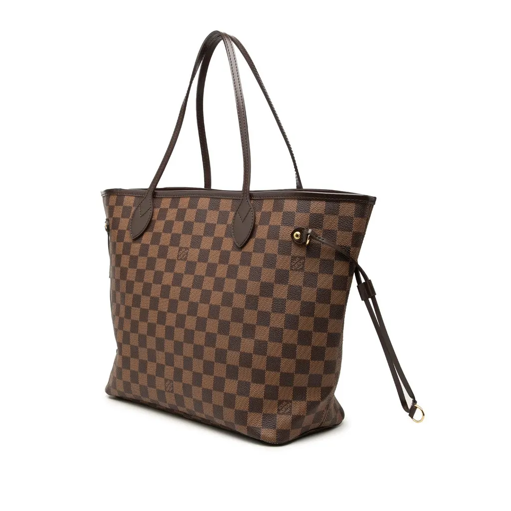 Louis Vuitton Damier Ebene Neverfull MM Brown Canvas Very good - Back View