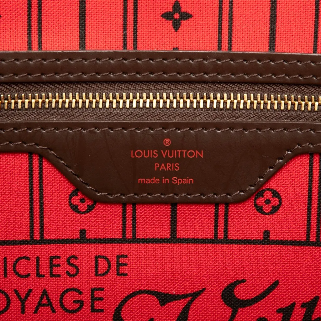 Louis Vuitton Damier Ebene Neverfull MM Brown Canvas Very good - Box View