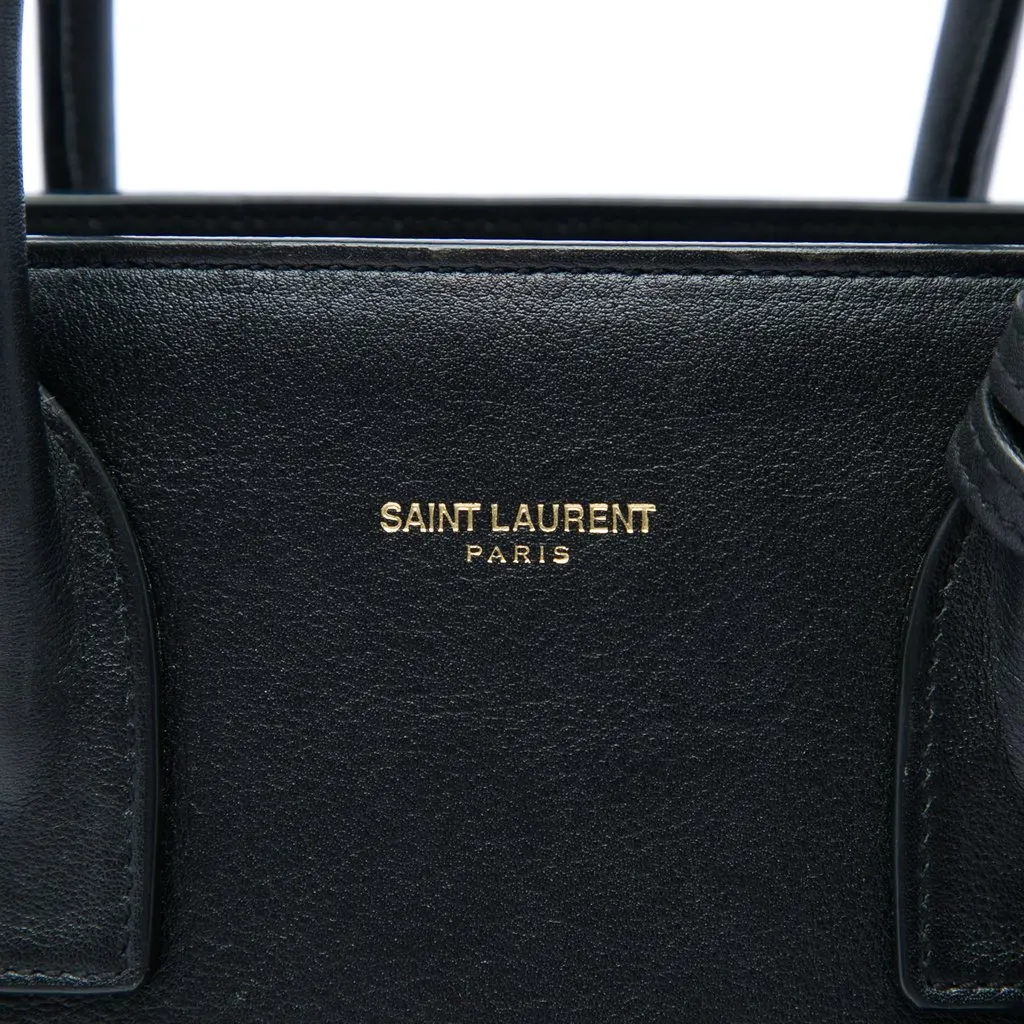 Saint Laurent Baby Leather Sac De Jour Satchel Black Leather Very good - Box View