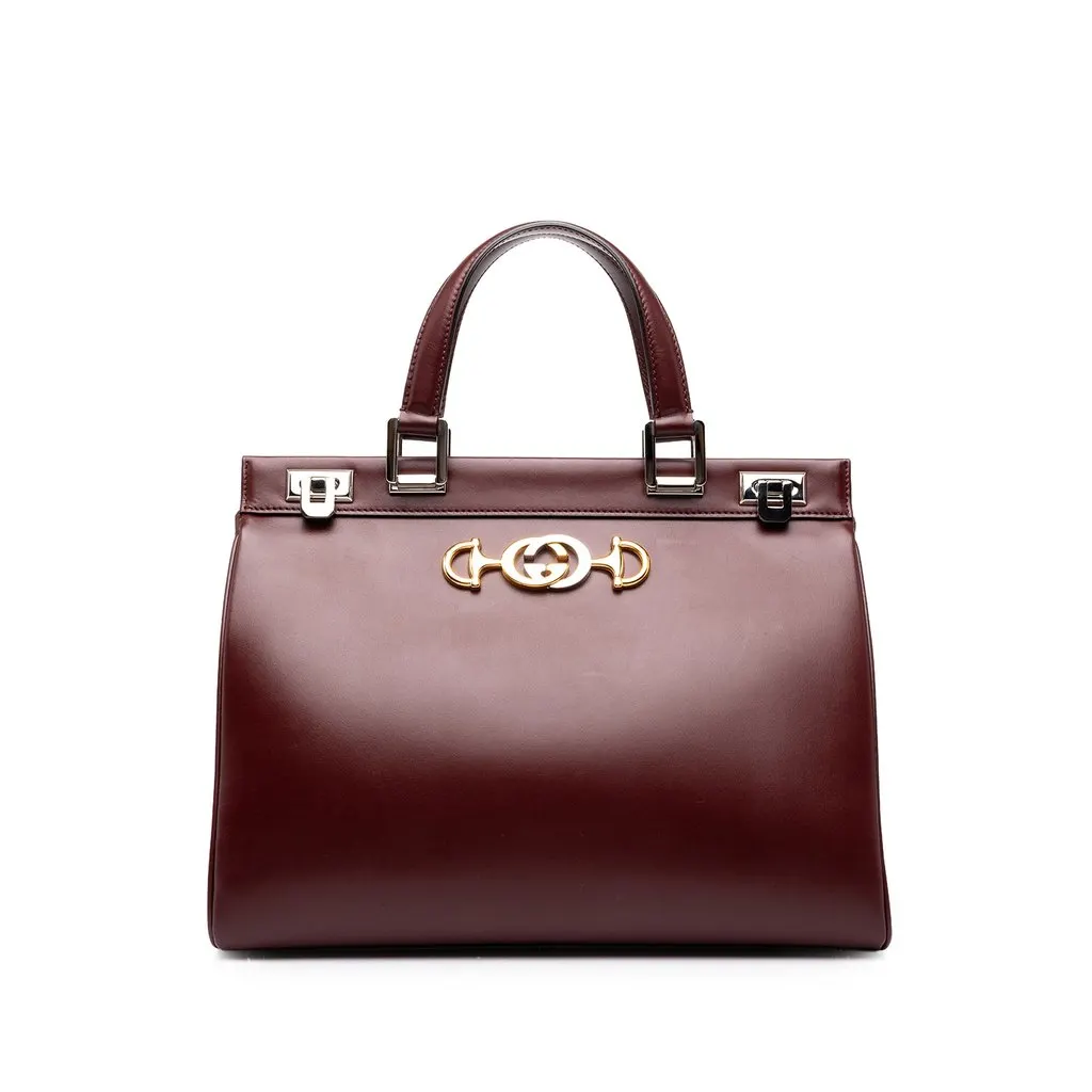 Gucci Medium Calfskin Zumi Top Handle Bag Red Leather Very good - Front View