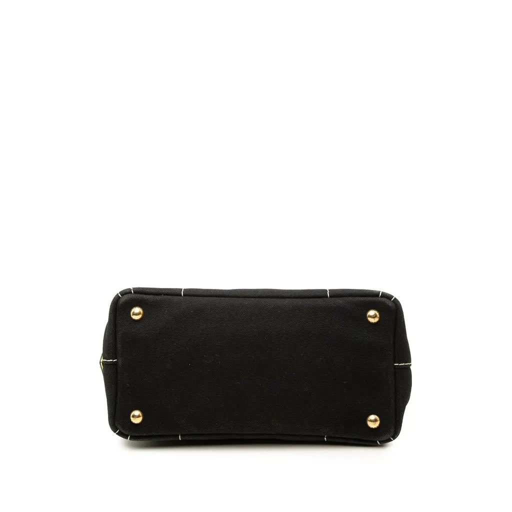 Prada Small Canvas Canapa Logo Tote Black Canvas Very good - Inside View