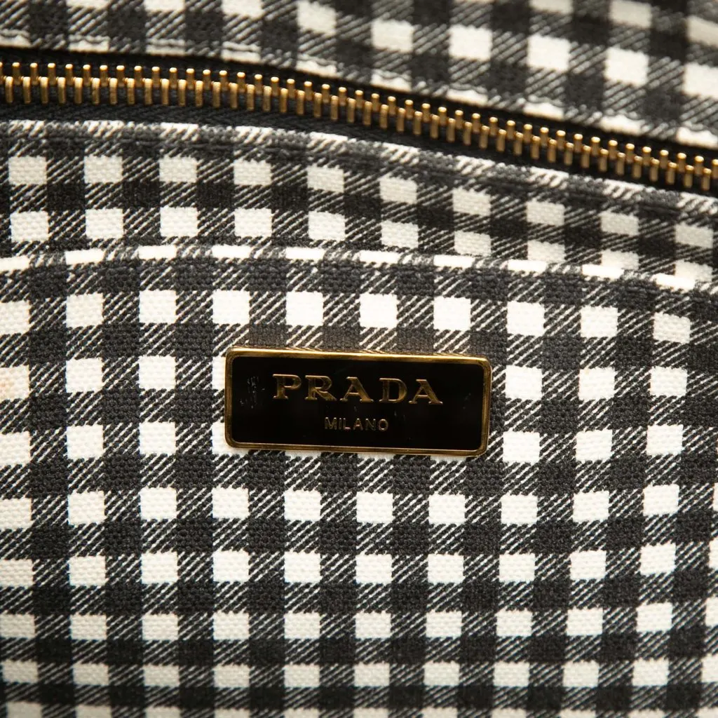 Prada Small Canvas Canapa Logo Tote Black Canvas Very good - Box View