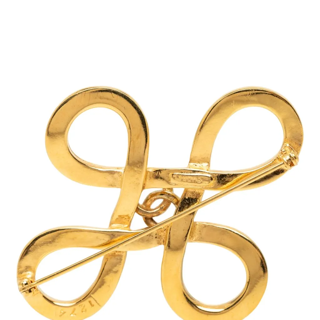 Chanel CC Gold Plated Infinity Brooch Gold Metal Very good - Inside View