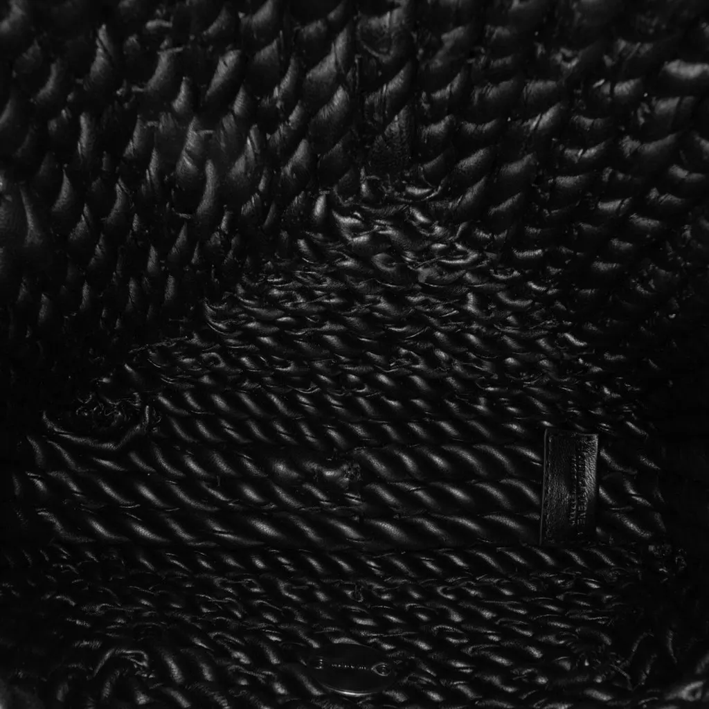 Bottega Veneta Lambskin Torchon Classic Tasseled Twisted Crossbody Black Leather Very good - Model View