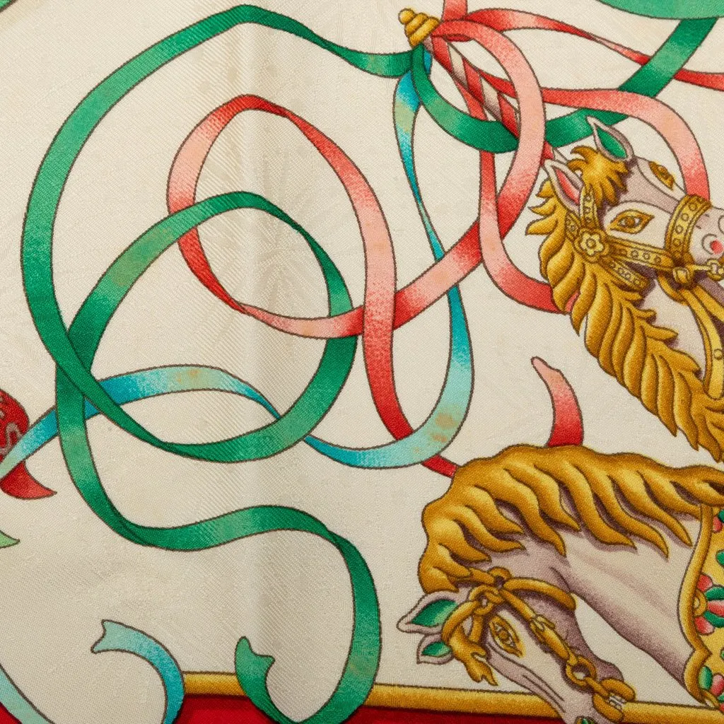 Hermès Luna Park Silk Scarf 90 Red Silk Very good - Box View