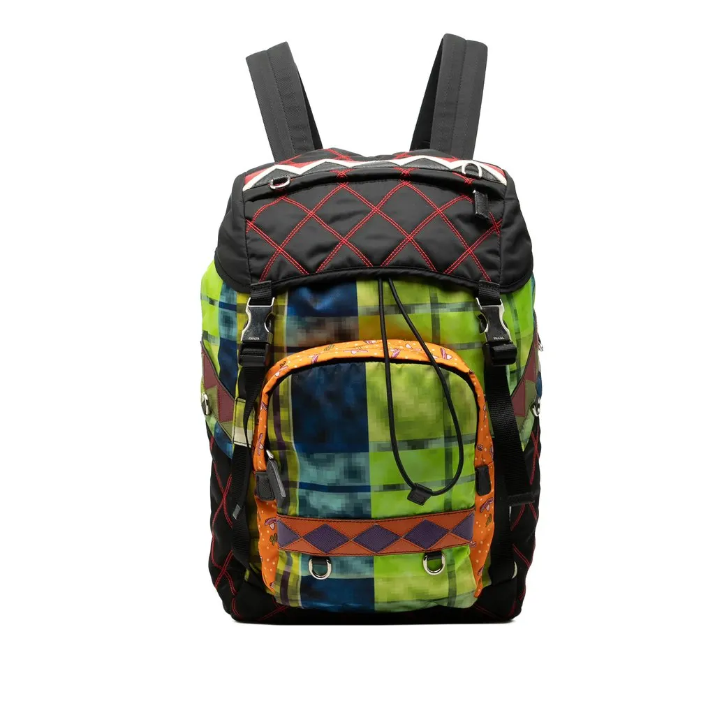 Prada Tessuto Patch Backpack Green Very good - Front View