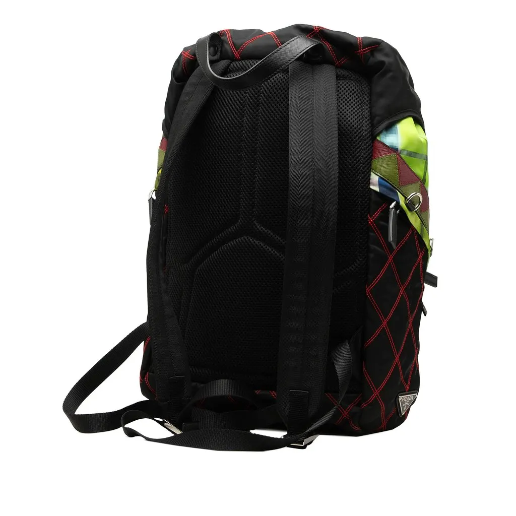 Prada Tessuto Patch Backpack Green Very good - Back View