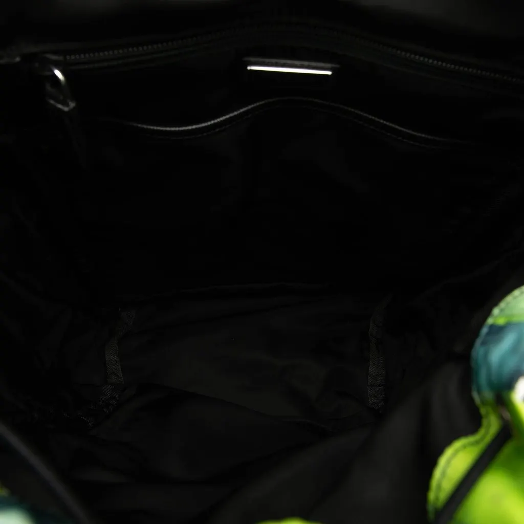 Prada Tessuto Patch Backpack Green Very good - Model View