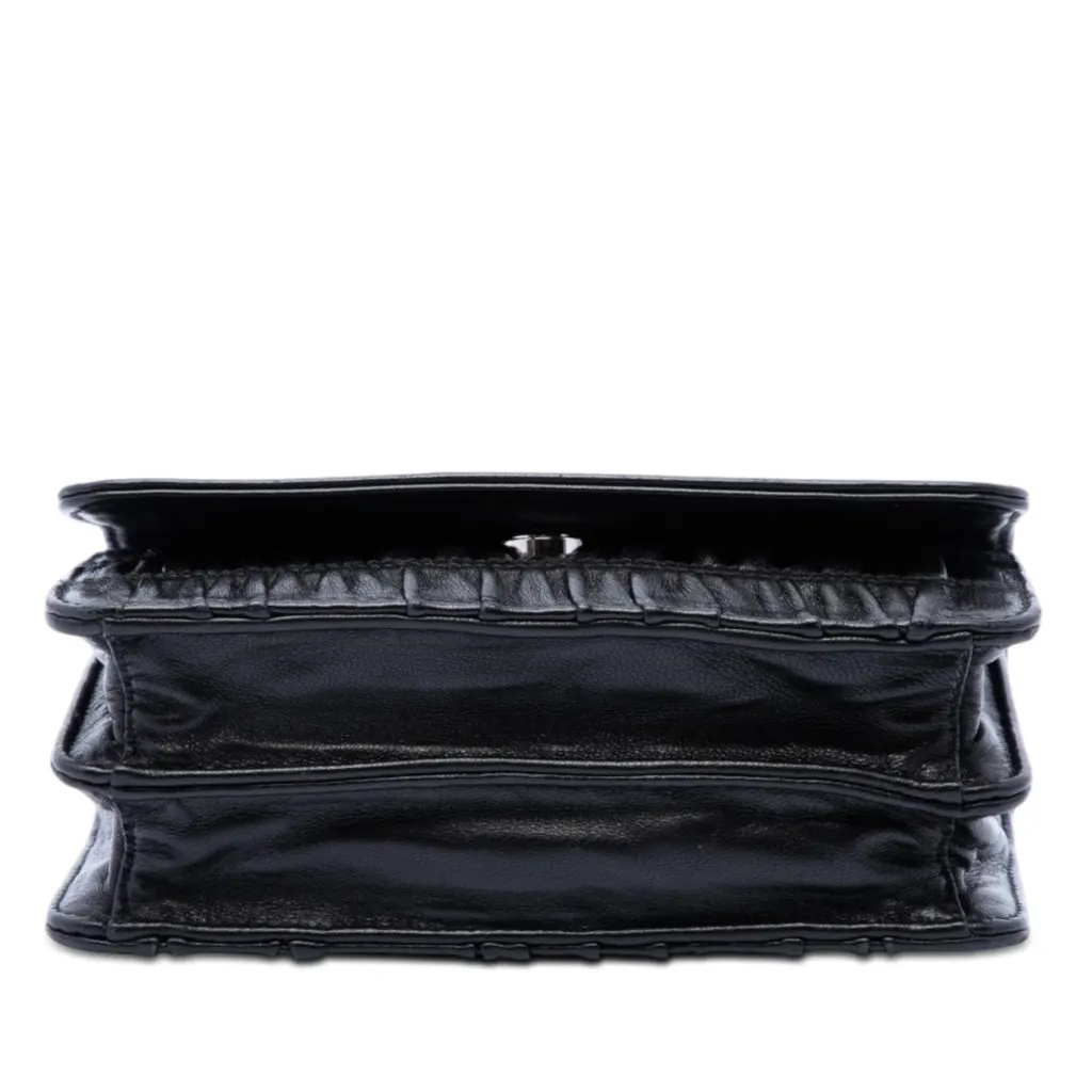 Prada Nappa Gaufre and Brushed Leather Crossbody Black Leather Very good - Inside View