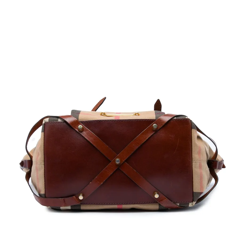 Burberry Small House Check Canvas Bridle Salisbury Tote Brown Very good - Inside View