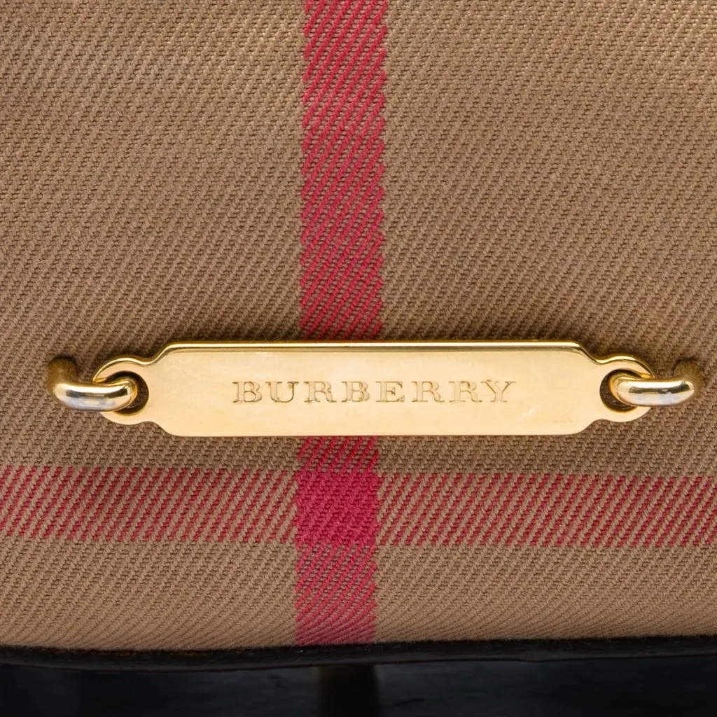 Burberry Small House Check Canvas Bridle Salisbury Tote Brown Very good - Box View