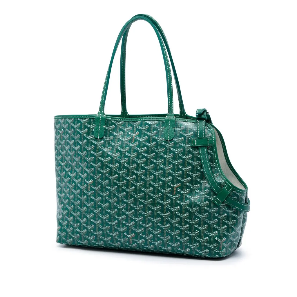Goyard Goyardine Chien Gris Pet Carrier Green Very good - Back View