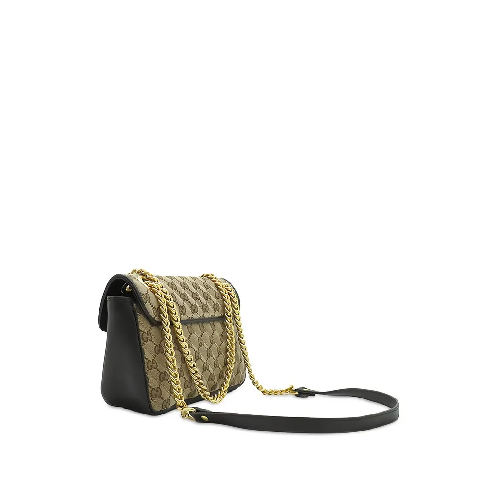Gucci Large GG Marmont Matelasse Diagonal GG Canvas and Leather Shoulder Bag Beige Canvas Very good - Back View